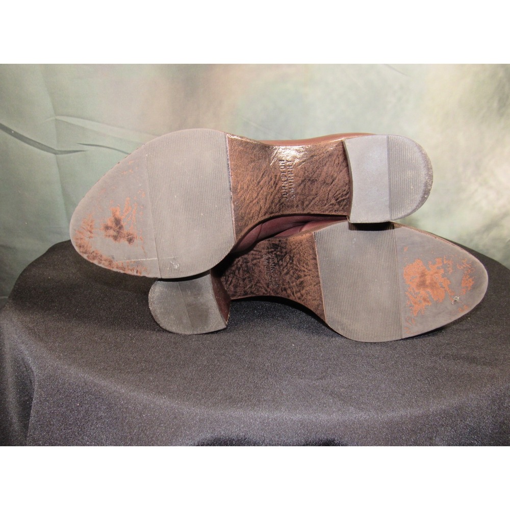 Johnston & Murphy Womens 8.5M Brown Leather Block Heel Ankle Booties - Picture 8 of 8
